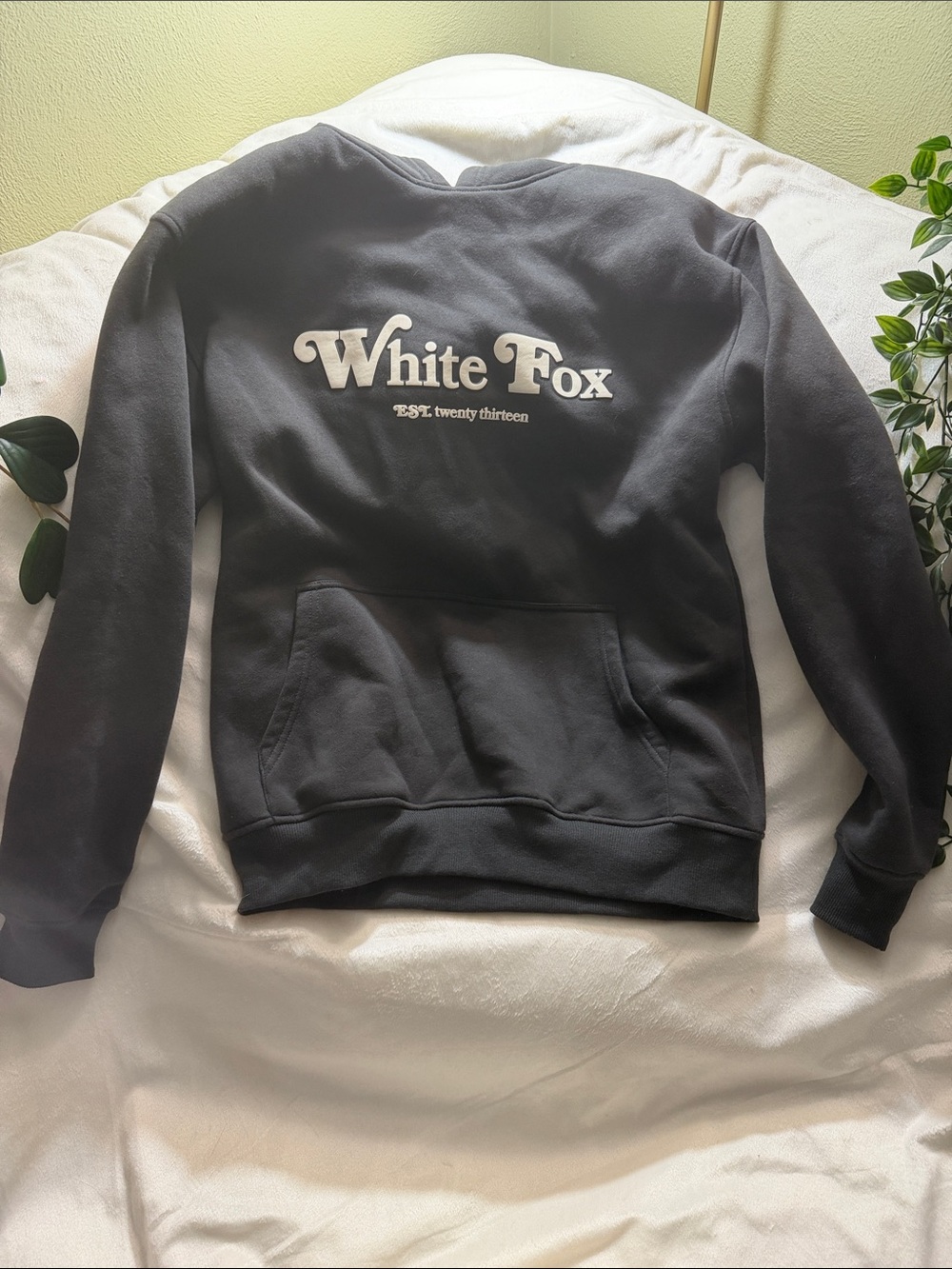 White Fox Boutique Black Logo Crewneck Sweatshirt